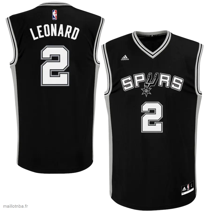 Maillot San Antonio Spurs Kawhi Leonard adidas Black Road Replica Jersey